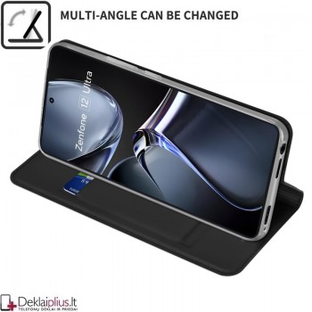 Dux Ducis Skin Pro dirbtinės odos dėklas - juodas (Asus Zenfone 12 Ultra)
